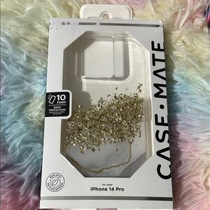 case-mate Gold Flake Liquid iPhone 14 Pro Case